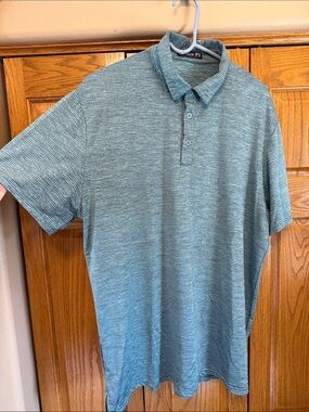 Men's Lightweight Heathered Polo - Blue Green-XL